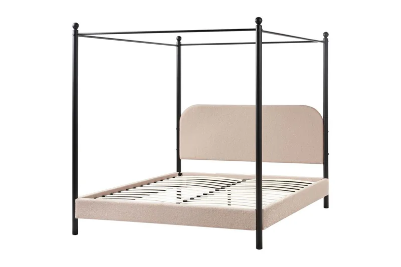 Himmelseng Dannemois, Taupe, sort, 160x200 cm