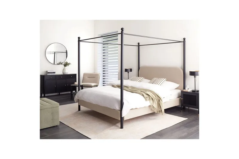 Himmelseng Dannemois - Taupe, sort, 160x200 cm - Møbler - Senge - Himmelseng