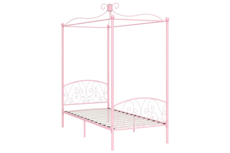 sengestel til himmelseng 100 x 200 cm metal pink - Lyserød - Møbler - Senge - Himmelseng