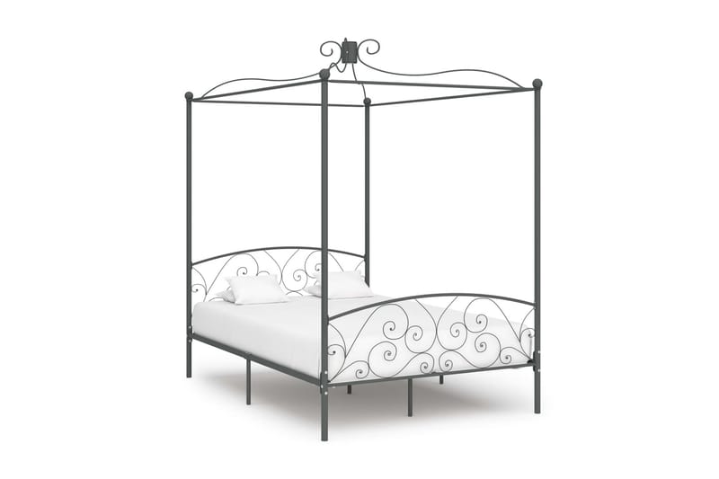 sengestel til himmelseng 120 x 200 cm metal grå - Grå - Møbler - Senge - Himmelseng