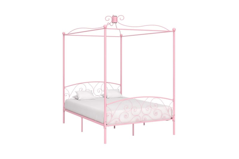 sengestel til himmelseng 120 x 200 cm metal pink - Lyserød - Møbler - Senge - Himmelseng