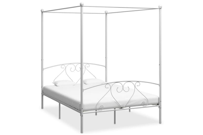 Sengestel Til Himmelseng 140 X 200 Cm Metal Hvid - Hvid - Møbler - Senge - Himmelseng