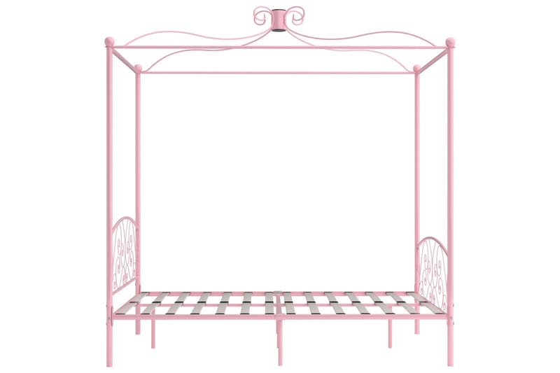 sengestel til himmelseng 140 x 200 cm metal pink - Lyserød - Møbler - Senge - Himmelseng