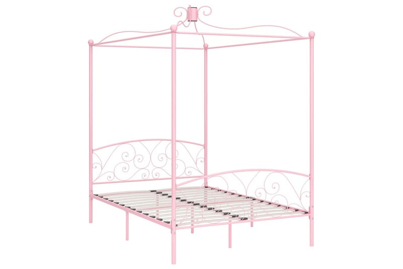 sengestel til himmelseng 140 x 200 cm metal pink - Lyserød - Møbler - Senge - Himmelseng