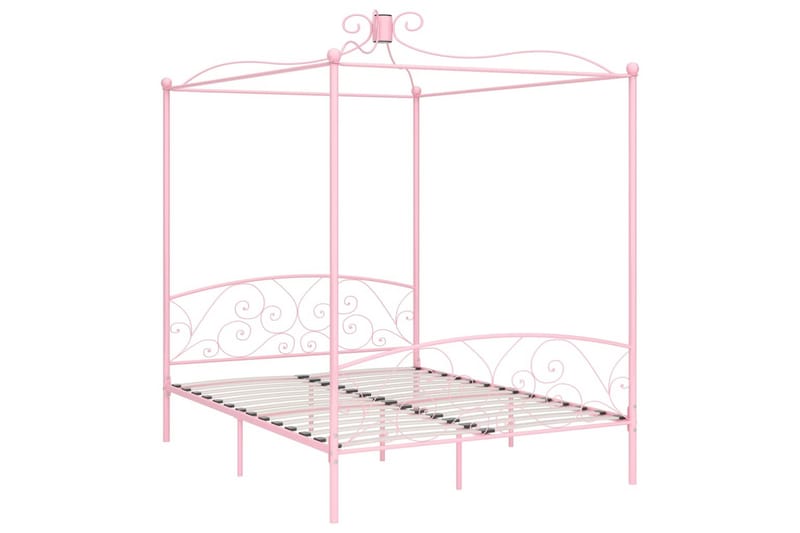 sengestel til himmelseng 160 x 200 cm metal pink - Lyserød - Møbler - Senge - Himmelseng