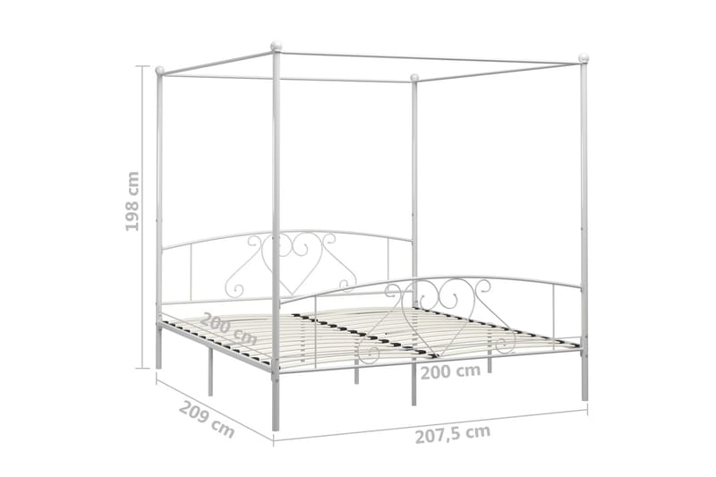 Sengestel Til Himmelseng 200 X 200 Cm Metal Hvid - Hvid - Himmelseng - Familieseng