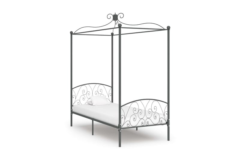 sengestel til himmelseng 90 x 200 cm metal grå - Grå - Møbler - Senge - Himmelseng