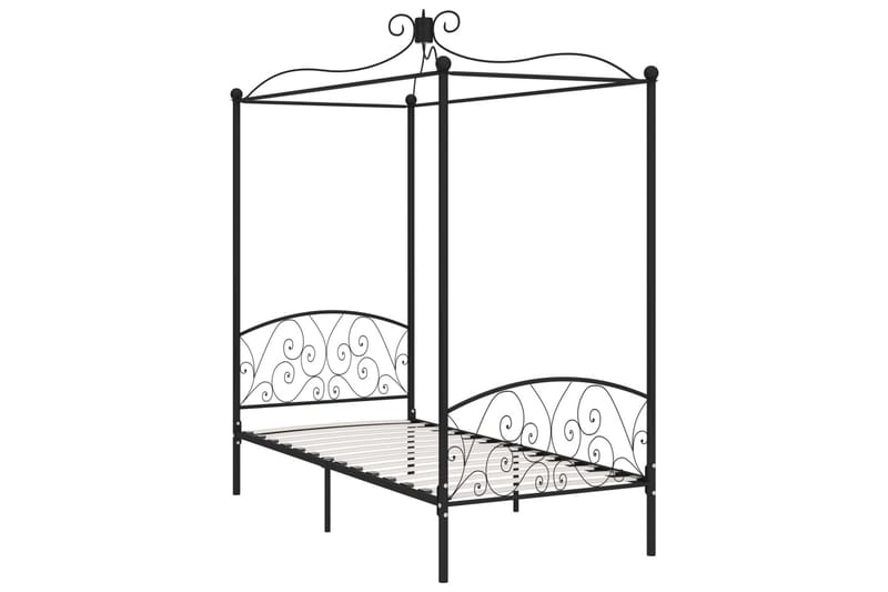 sengestel til himmelseng 90 x 200 cm metal sort - Sort - Møbler - Senge - Himmelseng