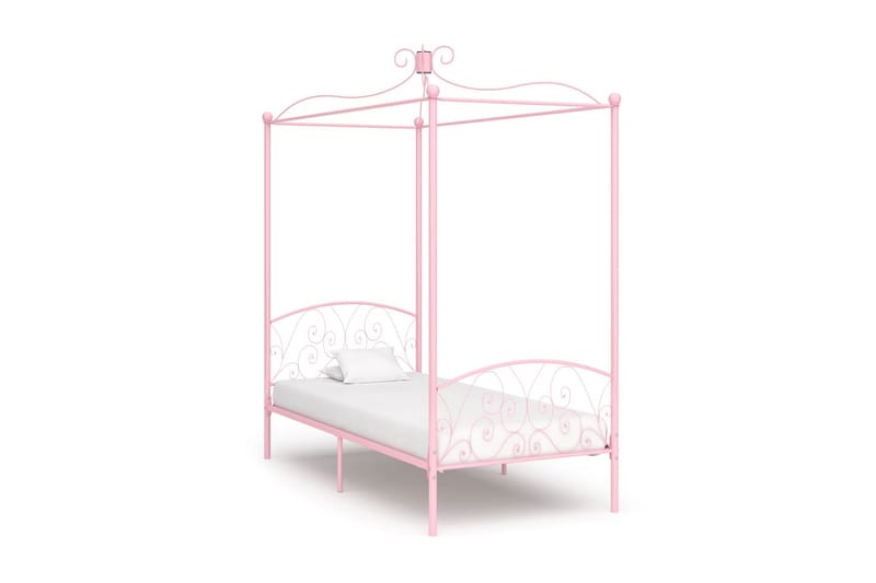 sengestel til himmelseng 90 x 200 cm metal pink - Lyserød - Møbler - Senge - Himmelseng