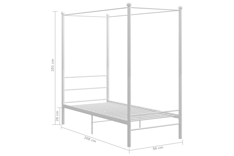 sengestel til himmelseng 90x200 cm metal hvid - Hvid - Møbler - Senge - Himmelseng