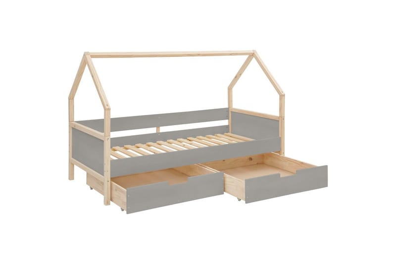 Himmelseng Square Line Grå, 205x96x133 cm - Grå, 205x96x133 cm - Møbler - Senge - Himmelseng