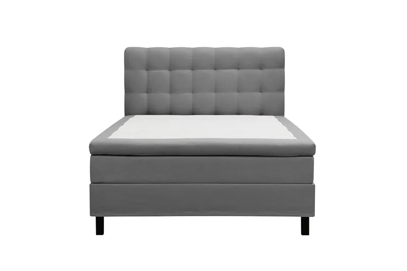 HVILA Classic komplet sengepakke 140x200 cm, kontinentalseng med ternet sengegavl, Grå