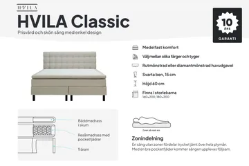 HVILA Classic komplet sengepakke 160x200 cm kontinentalseng med diamant-sengegavl - Grøn - Møbler - Senge - Komplet sengepakke