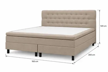 HVILA Classic Komplet sengepakke 160x200 cm Kontinentalseng med diamantmønstret sengegavl - Beige - Møbler - Senge - Komplet sengepakke