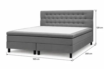 HVILA Classic Komplet sengepakke 160x200 cm Kontinentalseng med diamantmønstret sengegavl - Grå - Møbler - Senge - Komplet sengepakke