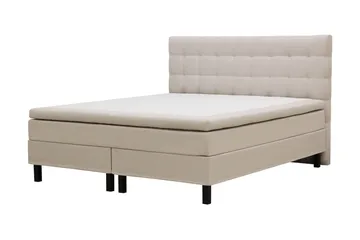 HVILA Classic Komplet sengepakke 160x200 cm Kontinentalseng med ternet sengegavl - Beige - Møbler - Senge - Kontinentalsenge