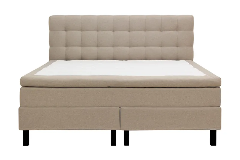 HVILA Classic komplet sengepakke 180x200 cm kontinentalseng med ternet sengegavl, Beige