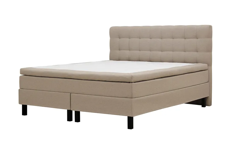 HVILA Classic komplet sengepakke 180x200 cm kontinentalseng med ternet sengegavl - Beige - Møbler - Senge - Kontinentalsenge