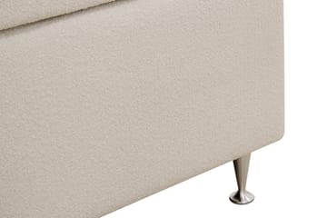 HVILA Luksus Komplet sengepakke 180x200 cm Kontinentalseng med sengegavl med knapper i bouclé - Elfenben / Bouclé - Møbler - Senge - Komplet sengepakke