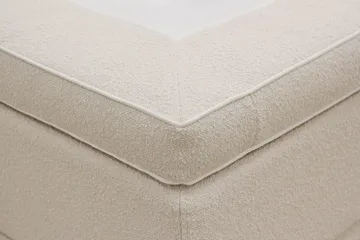 HVILA Luksus Komplet sengepakke 180x200 cm Kontinentalseng med sengegavl med knapper i bouclé - Elfenben / Bouclé - Møbler - Senge - Komplet sengepakke