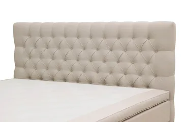 HVILA Lyx komplet sengesæt 160x200 cm kontinentalseng med knappolstret sengegavl i velour - Beige / Fløjl - Møbler - Senge - Komplet sengepakke