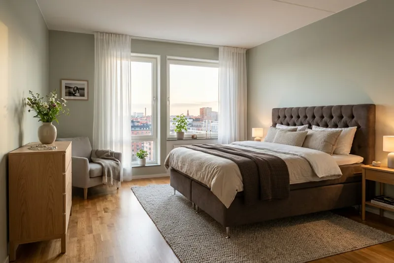 HVILA Lyx komplet sengesæt 180x200 cm kontinentalseng med knappolstret sengegavl i chenille - Mørkebrun - Møbler - Senge - Kontinentalsenge