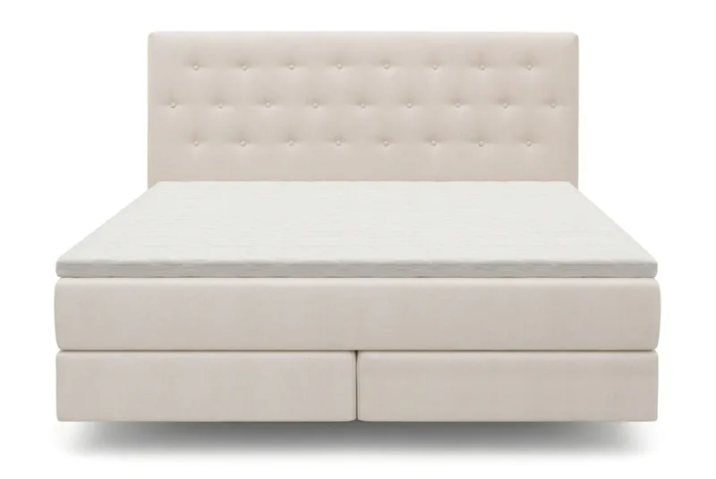 HVILA Premium sengepakke kontinentalseng 180x200 cm med svævende effekt inkl. topmadras i polyeterskum blød/medium med vaskbart betræk, Blød/Medium
