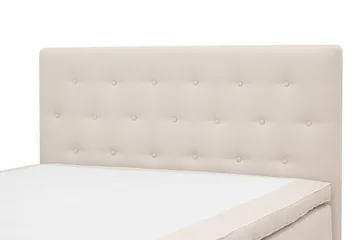 HVILA Plus Komplet Sengepakke – Kontinentalseng 140x200 cm i Stof med Opbevaring, Sengegavl + Overmadras med Fasthedsgrad Mediumfast - Lysebeige - Møbler - Senge - Komplet sengepakke
