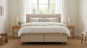 HVILA Plus komplet sengesæt med opbevaring 180x200 cm - Lys beige - Møbler - Senge - Komplet sengepakke