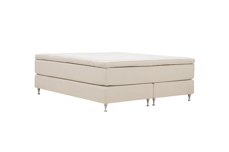 HVILA Premium Kontinentalseng 180x200 cm - Lysebeige stof - Møbler - Senge - Kontinentalsenge