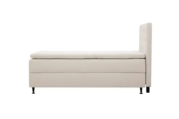 HVILA Plus Komplet Sengepakke – Kontinentalseng 90x200 cm i Stof med Opbevaring, Sengegavl + Overmadras med Fasthedsgrad Mellemfast - Lys Beige - Møbler - Senge - Komplet sengepakke