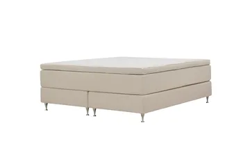 HVILA Premium kontinentalseng 160x200 cm - Lysebeige bouclé - Møbler - Senge - Kontinentalsenge