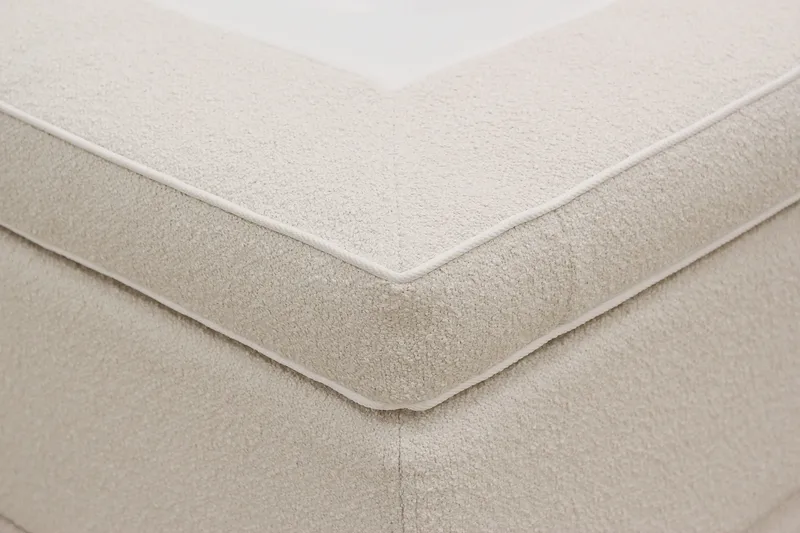 HVILA Premium Komplet Sengepakke 180x200 cm Kontinentalseng med Sengegavl - Lysebeige bouclé - Møbler - Senge - Kontinentalsenge