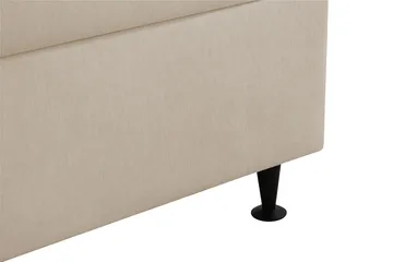 HVILA Plus Kontinentalseng 140x200 cm i Stof med Opbevaring + Sengemadras med Fasthedsgrad Mellemfast - Beige - Møbler - Senge - Komplet sengepakke