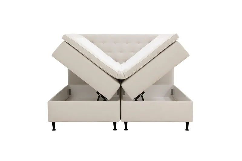 HVILA Plus Komplet sengepakke med opbevaring 160x200 cm - Lysbeige - Møbler - Senge - Kontinentalsenge