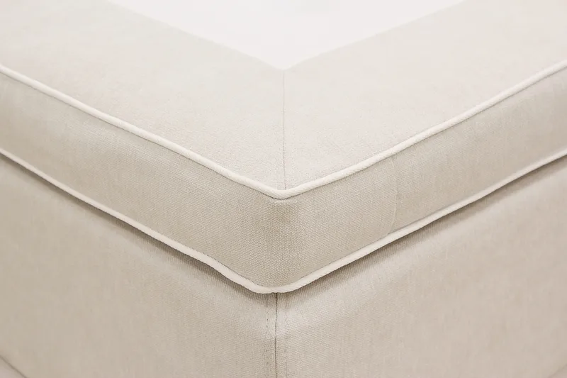 HVILA Premium Kontinentalseng 180x200 cm - Lysebeige stof - Møbler - Senge - Kontinentalsenge
