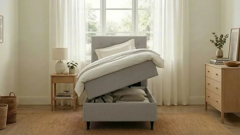 HVILA Plus komplet sengesæt med opbevaring 90x200 cm - Grå - Møbler - Senge - Komplet sengepakke