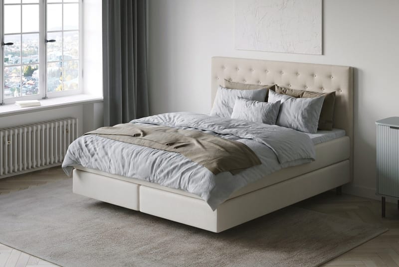 HVILA Premium sengepakke kontinentalseng 180x200 cm med svævende effekt uden topmadras - Hvid - Møbler - Senge - Komplet sengepakke