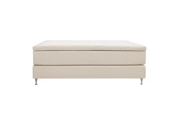 HVILA Premium Kontinentalseng 180x200 cm - Lysebeige stof - Møbler - Senge - Kontinentalsenge