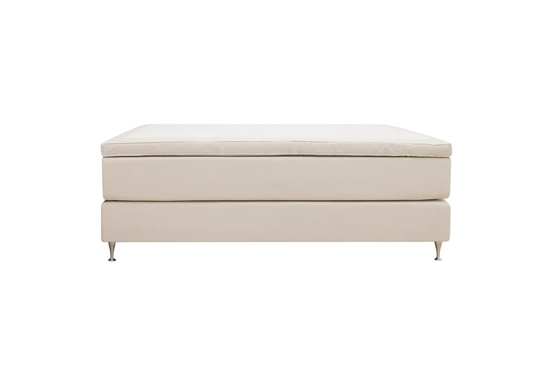 HVILA Premium Kontinentalseng 180x200 cm - Lysebeige stof - Møbler - Senge - Kontinentalsenge