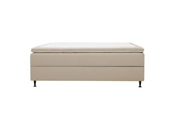 HVILA Plus Kontinentalseng 140x200 cm i Stof med Opbevaring + Sengemadras med Fasthedsgrad Mellemfast - Beige - Møbler - Senge - Komplet sengepakke