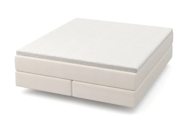 HVILA Premium kontinentalseng 180x200 cm med svævende effekt inkl. topmadras i polyeterskum blød/medium med vaskbart betræk - Blød/Medium - Møbler - Senge - Komplet sengepakke