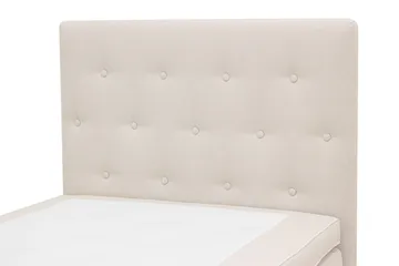 HVILA Plus Komplet Sengepakke – Kontinentalseng 90x200 cm i Stof med Opbevaring, Sengegavl + Overmadras med Fasthedsgrad Mellemfast - Lys Beige - Møbler - Senge - Komplet sengepakke