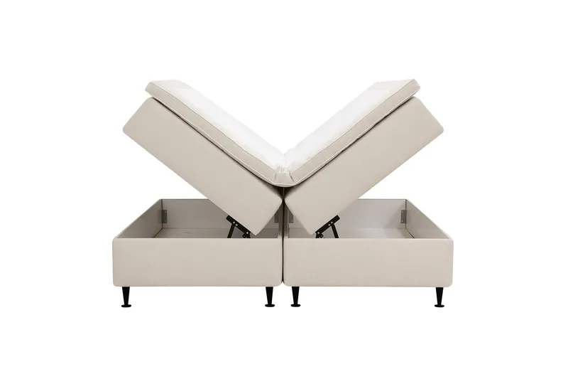HVILA Plus Kontinentalseng med opbevaring 160x200 cm - Lysbeige - Møbler - Senge - Kontinentalsenge
