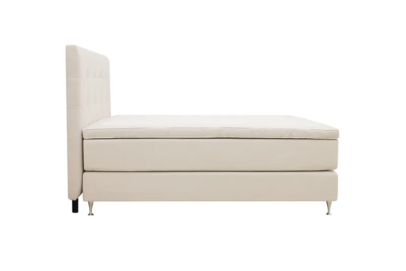 HVILA Premium Kontinentalseng 180x200 cm - Lysebeige stof - Møbler - Senge - Kontinentalsenge