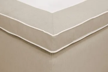 HVILA Plus Kontinentalseng 140x200 cm i Stof med Opbevaring + Sengemadras med Fasthedsgrad Mellemfast - Beige - Møbler - Senge - Komplet sengepakke