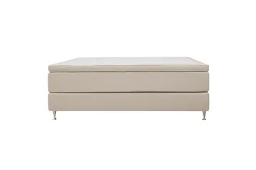 HVILA Premium kontinentalseng 160x200 cm - Lysebeige bouclé - Møbler - Senge - Kontinentalsenge