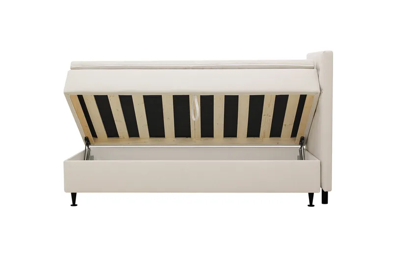 HVILA Plus komplet sengesæt med opbevaring 90x200 cm - Lys beige - Møbler - Senge - Kontinentalsenge