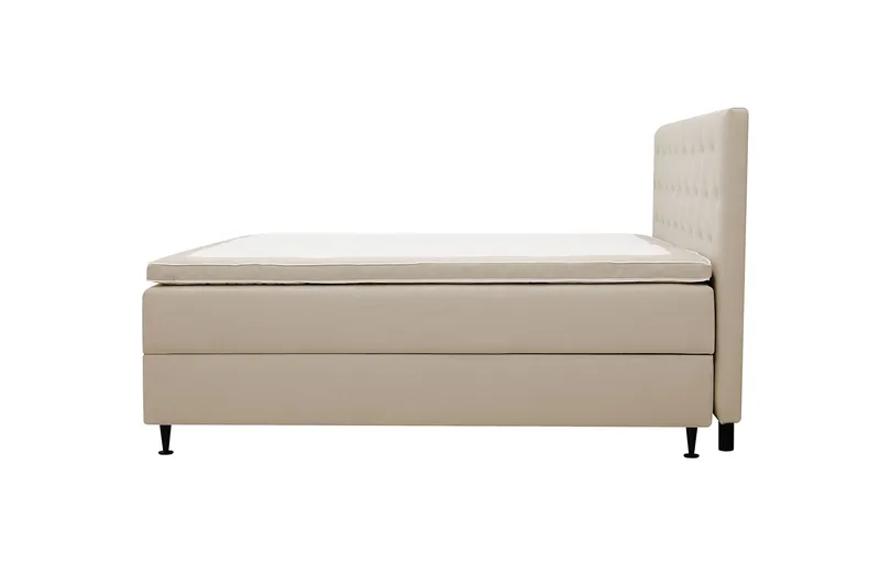 HVILA Plus komplet sengesæt med opbevaring 160x200 cm - Beige - Møbler - Senge - Kontinentalsenge