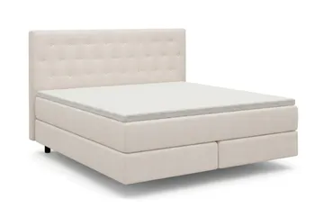 HVILA Premium sengepakke kontinentalseng 180x200 cm med svævende effekt inkl. topmadras i polyeterskum blød/medium med vaskbart betræk - Blød/Medium - Møbler - Senge - Komplet sengepakke